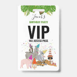 Custom Safari Jungle Zoo Birthday Party Pass Gefal Ausweis