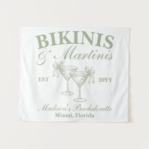 Custom-Sage-Bikini und Martini-Junggeselinnen-Absc Wandteppich