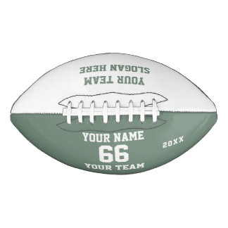 Custom sage Football with Name, Number, Team