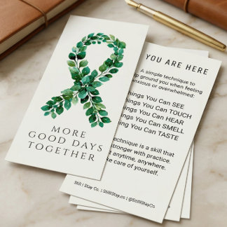 Custom Sage Green Mental Health Ribbon Grounding Werbekarte