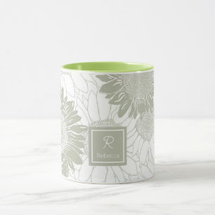 Custom Sage Sonnenblumen Tasse