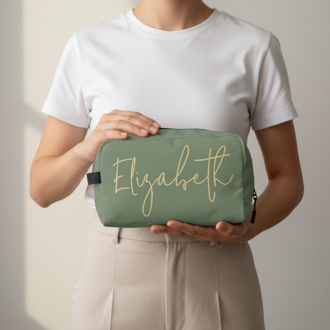 Custom Sage Travel Organizer for Teacher or Girls Waschbeutel (Personalized Travel Toiletry Bag – Birthday, Graduation & Mother’s Day Gift for Women and Teens)