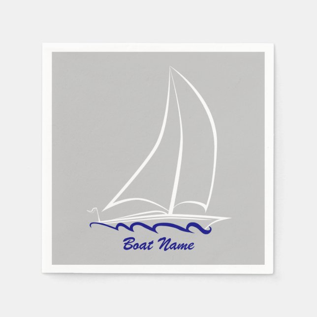 Custom Sailboat Napkins Serviette (Vorderseite)