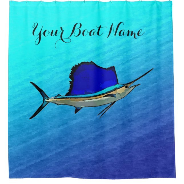Custom Sailfish Duschvorhang (Vorderseite)