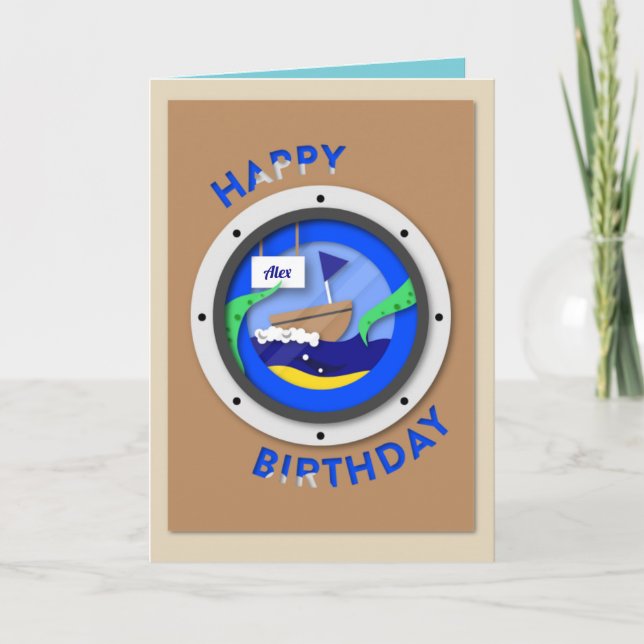 Custom Sailor Birthday Card Karte (Vorderseite)