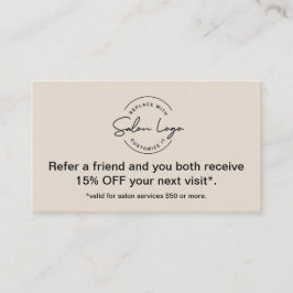 Custom Salon Referral Discount Card Refer a Friend Treuekarte