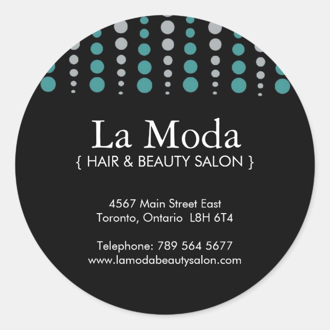 Custom Salon Stickers (Vorderseite)