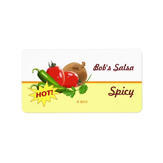 Custom Salsa Labels Adressaufkleber (Vorne)