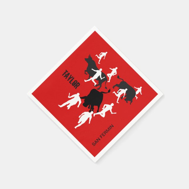 Custom, San Fermin Pamplona, Bull run / encierro, Serviette (Ecke)
