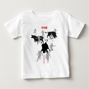 Custom, San Fermin Pamplona, encierro / bull run, Baby T-shirt