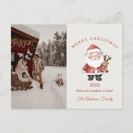 Custom Santa Aquarell Weihnachtsgeschenk Feiertagspostkarte