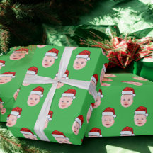 Custom Santa Claus Gift Wrap, Gesicht