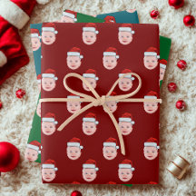 Custom Santa Claus Gift Wrap, Gesicht