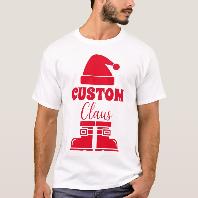 Custom Santa Claus T - Shirt Personalisiert Xmas S (Vorderseite)