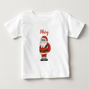 Custom Santa Claus Weihnachts Flip Flops Baby T-shirt