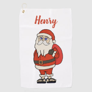 Custom Santa Claus Weihnachts Flip Flops Golfhandtuch