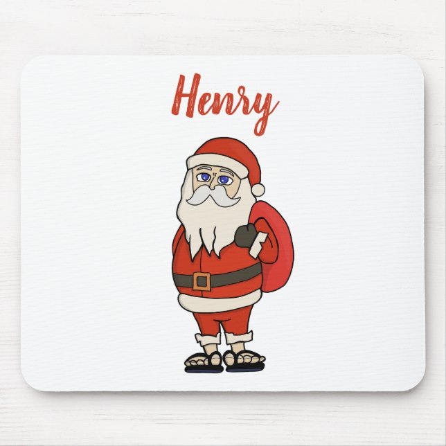 Custom Santa Claus Weihnachts Flip Flops Mousepad (Vorne)