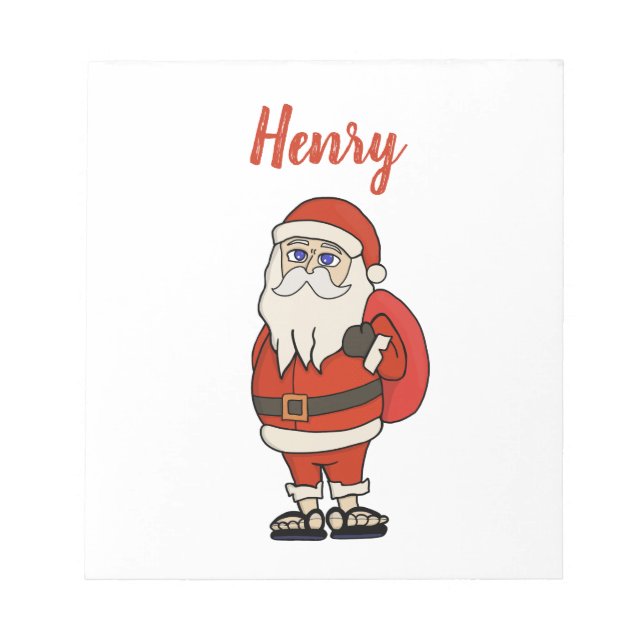 Custom Santa Claus Weihnachts Flip Flops Notizblock (Vorderseite)