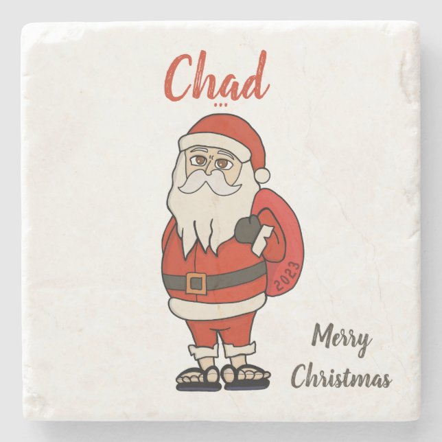 Custom Santa Claus Weihnachts Flip Flops Steinuntersetzer (Vorderseite)