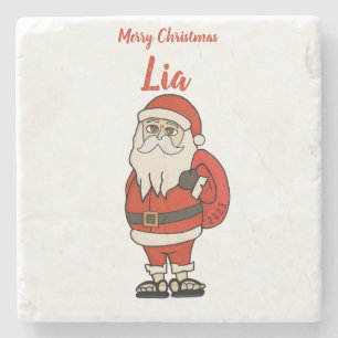 Custom Santa Claus Weihnachts Flip Flops Steinuntersetzer