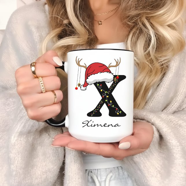 Custom Santa Holiday Mug for Coworkers and Friends Tasse (cozy Christmas mug, personalized Xmas mug, Christmas drinkware, Christmas monogram cup for him & her)