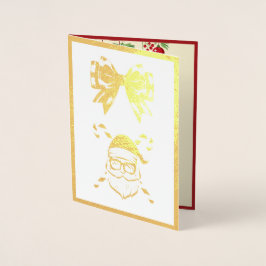 Custom Santa in Shades und Cross Canines Weihnacht Folienkarte