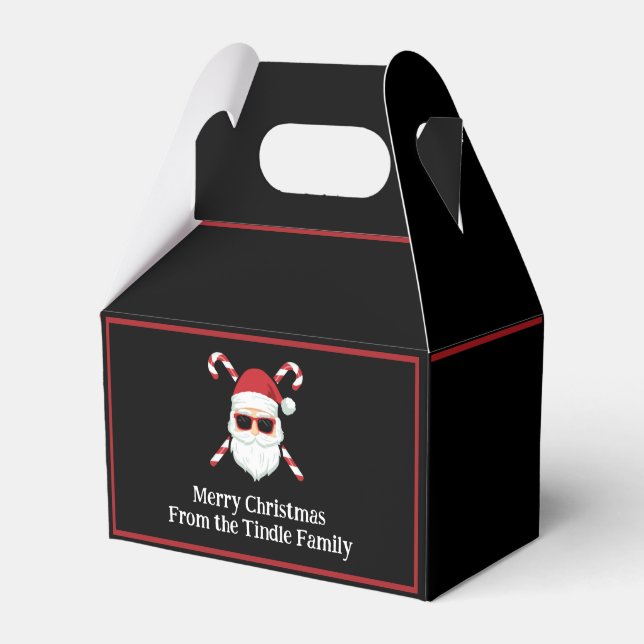 Custom Santa mit Candy Cane Cross Bones Geschenkschachtel (Vorderseite)