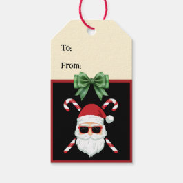 Custom Santa mit Cross Canes Weihnachtsgrüße Geschenkanhänger