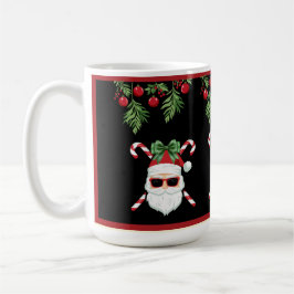 Custom Santa mit Cross Canes Weihnachtsgrüße Kaffeetasse