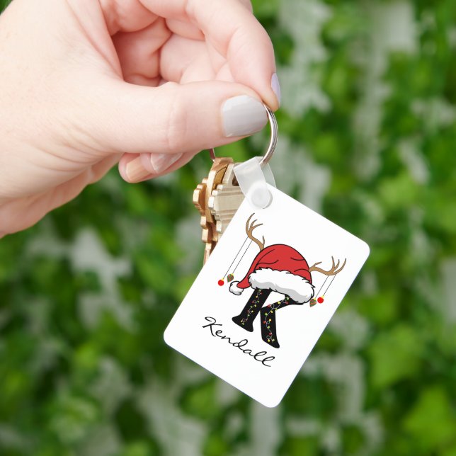 Custom Santa Monogram Bulk Keychain for Employees Schlüsselanhänger (Hand)