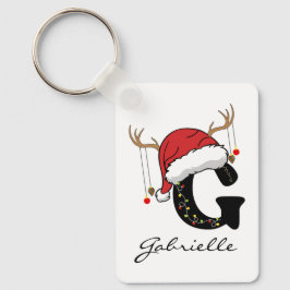 Custom Santa Monogram Keychain Gift for Friends Schlüsselanhänger