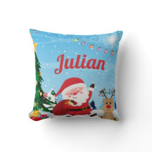 Custom Santa Name Kids Pillow