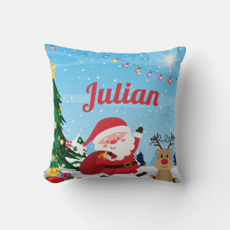 Custom Santa Name Kids Pillow Kissen
