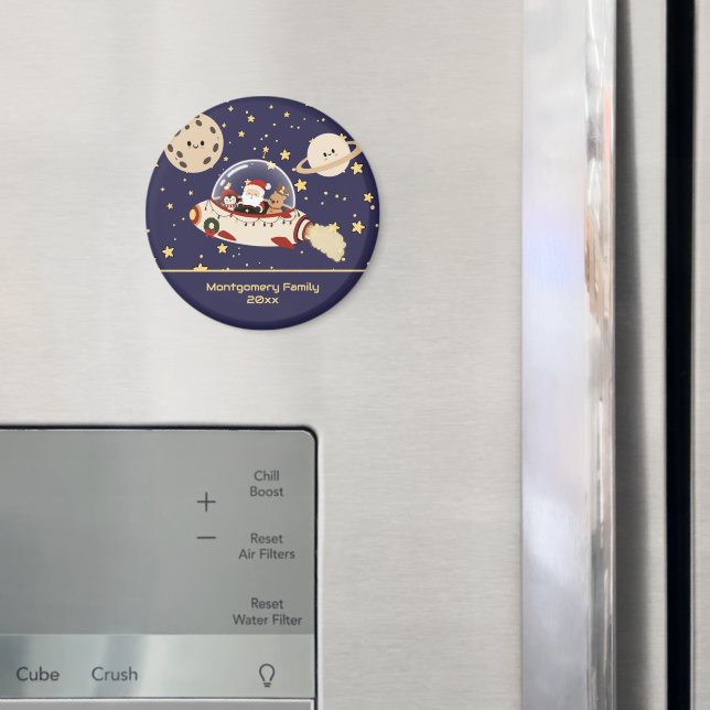 Custom Santa Spaceship Christmas  Magnet (In Situ (Kühlschrank))