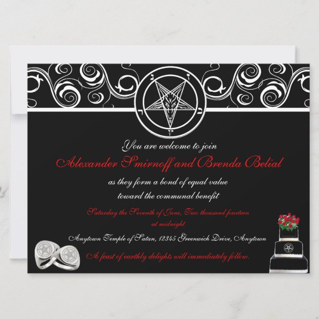 Custom Satanic Wedding Einladungen (Vorderseite)