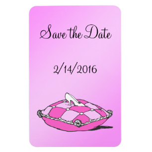 Custom Save the Date Cinderella Slipper Pink Magne Magnet