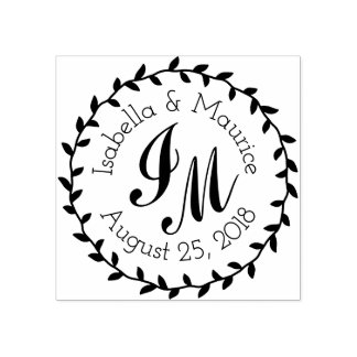 Custom Save the Date Wedber Briefmarke rund Gummistempel