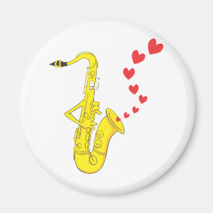 Custom Saxophon Serenading Liebe Magnet