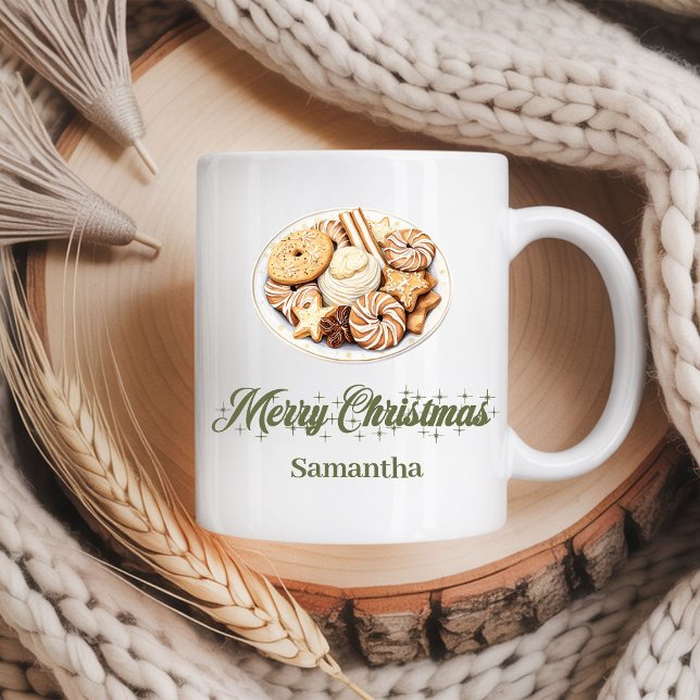 Custom Scandinavian Holiday Mug with Name Kaffeetasse (Personalized Earthy Christmas Coffee Mug)