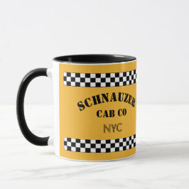 Custom Schachbrett Cab Taxi Stil Gelb und Schwarz Tasse