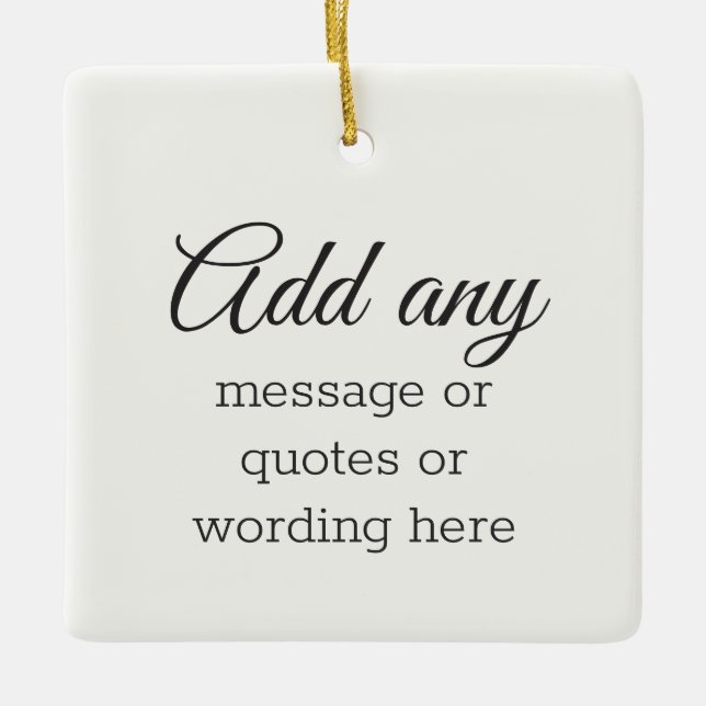 CUSTOM Schlicht Elegante White Keramikornament (Vorderseite)