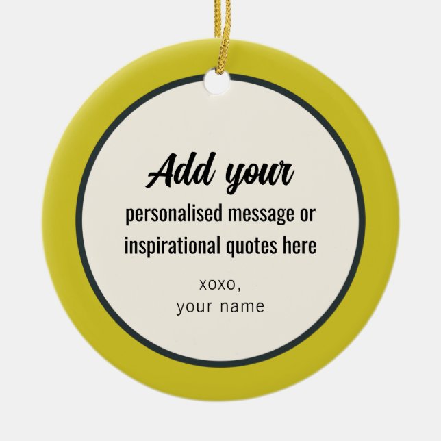 CUSTOM Schlichter Vintager Retro Elegante Keramik Ornament (Vorne)