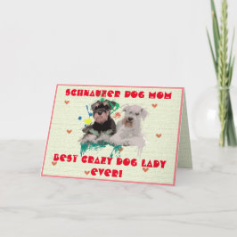 Custom Schnauzer Mama Hund Beste Crazy Dog Lady Ca Dankeskarte