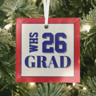 Custom School Grad '26 Ornament Aus Glas