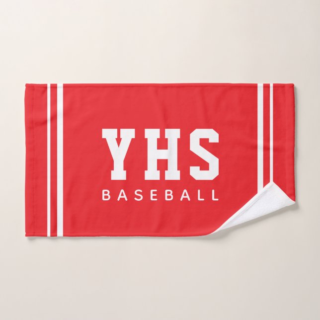 Custom School Initials Baseball Team Sports Handtuch (Handtuch)