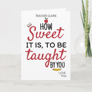 CUSTOM School Lehrer Wertschätzung wie süß Karte