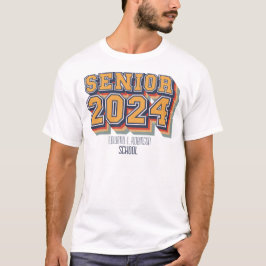 Custom School Name Senior 2024 Grad T-Shirt