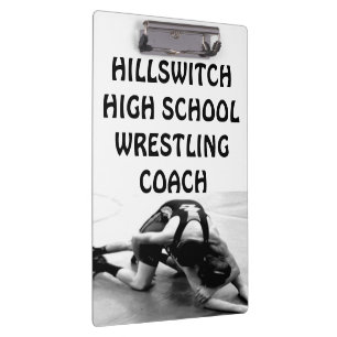 Custom School Wrestling Coach Klemmbrett