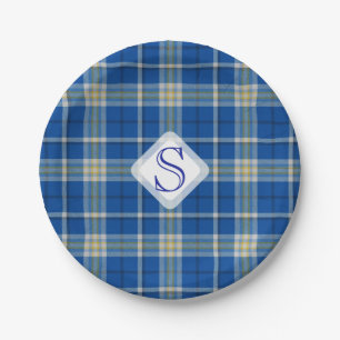 Custom Scotland Flaggenfarben Tartan kariertes Mus Pappteller