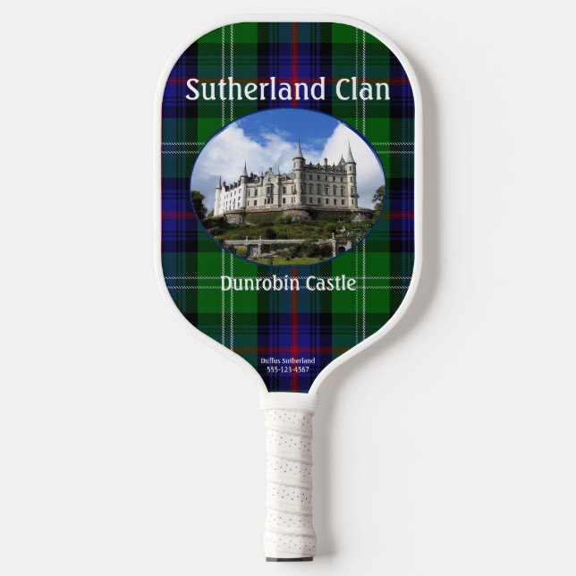 Custom Scottish Sutherland Clan Pickleball Paddle (Vorderseite)